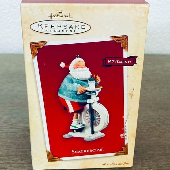 Hallmark Workout Santa Snackercize Vintage Christmas Ornament 2003 - Picture 1 of 2